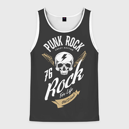 Мужская майка без рукавов ROCK Рокер / 3D-Белый – фото 1