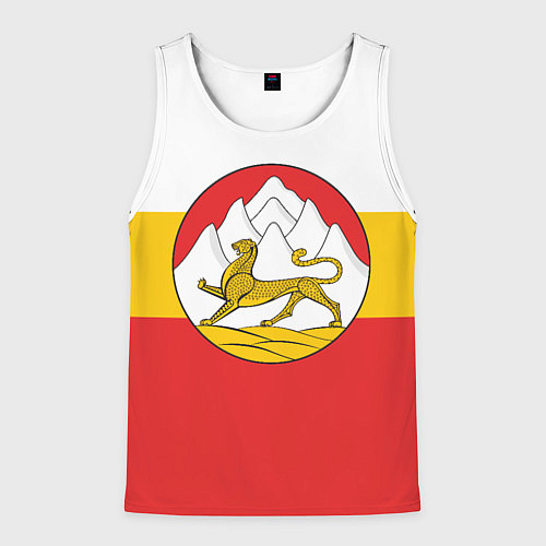 Мужская майка без рукавов Северная Осетия Алания Флаг / 3D-Белый – фото 1