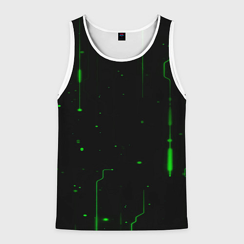 Мужская майка без рукавов Neon Green Light / 3D-Белый – фото 1