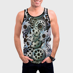 Майка-безрукавка мужская Стимпанк шестеренки Steampunk, цвет: 3D-черный — фото 2