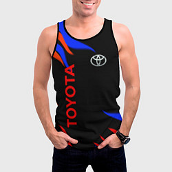 Майка-безрукавка мужская Toyota Разноцветный огонь, цвет: 3D-черный — фото 2