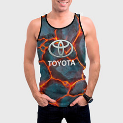 Майка-безрукавка мужская Toyota Вулкан из плит, цвет: 3D-черный — фото 2
