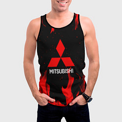 Майка-безрукавка мужская Mitsubishi Red Fire, цвет: 3D-черный — фото 2