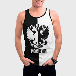 Майка-безрукавка мужская РОССИЯ чёрно-белое, цвет: 3D-черный — фото 2