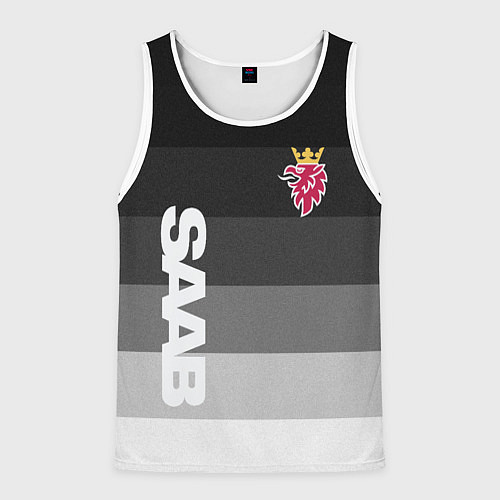 Мужская майка без рукавов SAAB СААБ ГРАДИЕНТ / 3D-Белый – фото 1