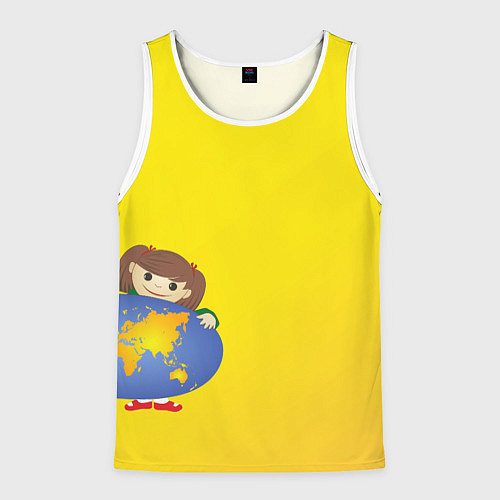 Мужская майка без рукавов Девочка из Советского Атласа Мир / 3D-Белый – фото 1