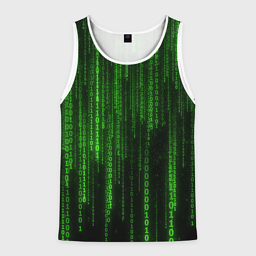 Мужская майка без рукавов Бегущий по коду / 3D-Белый – фото 1
