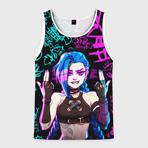 Мужская майка без рукавов JINX ДЖИНКС NEON PATTERN / 3D-Белый – фото 1