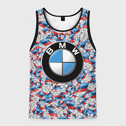 Майка-безрукавка мужская BMW M PATTERN LOGO, цвет: 3D-черный