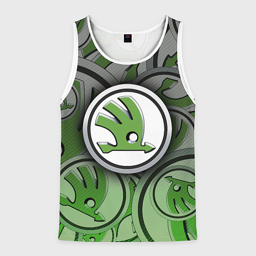 Мужская майка без рукавов Skoda Carbone Pattern / 3D-Белый – фото 1