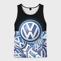 Майка-безрукавка мужская Volkswagen Большое лого паттерн, цвет: 3D-черный