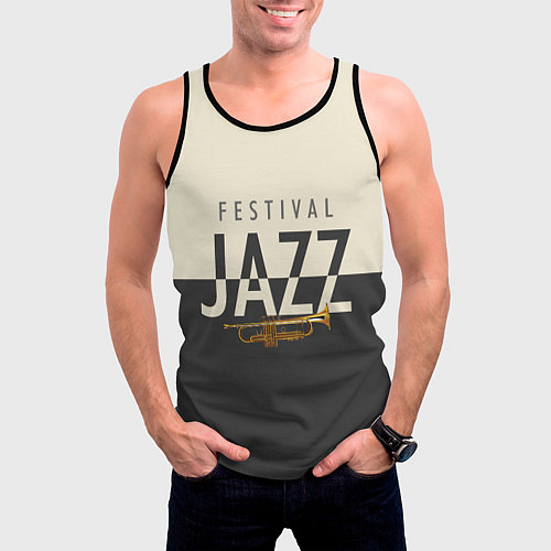 Мужская майка без рукавов JAZZ FESTIVAL / 3D-Черный – фото 3