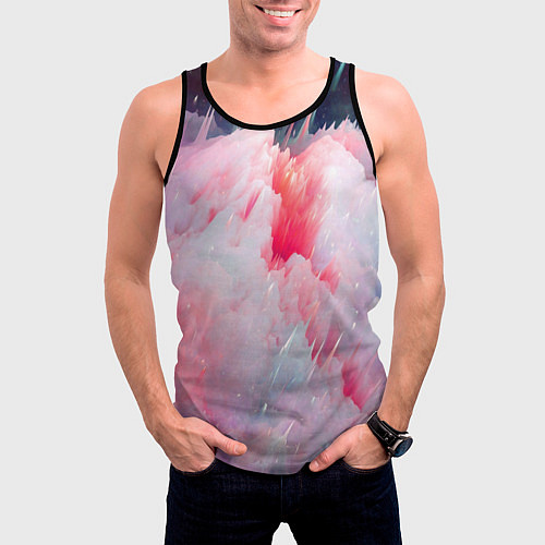 Мужская майка без рукавов Абстрактный яркий космос / 3D-Черный – фото 3