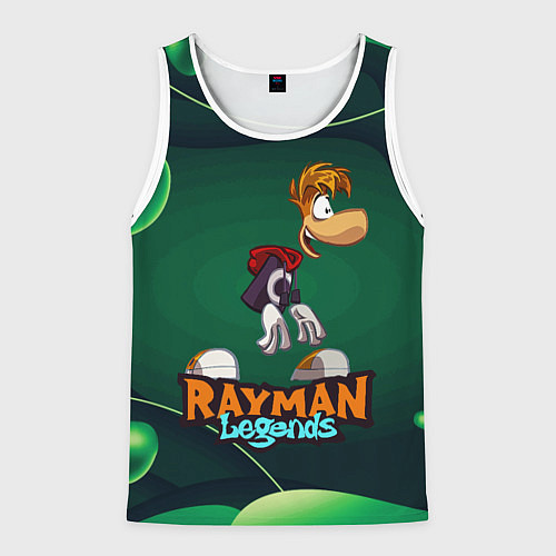 Мужская майка без рукавов Rayman Legends Green / 3D-Белый – фото 1