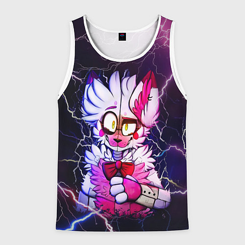 Мужская майка без рукавов Foxy Five Nights at Freddys / 3D-Белый – фото 1