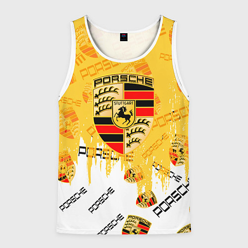 Мужская майка без рукавов Porsche порше паттерн / 3D-Белый – фото 1