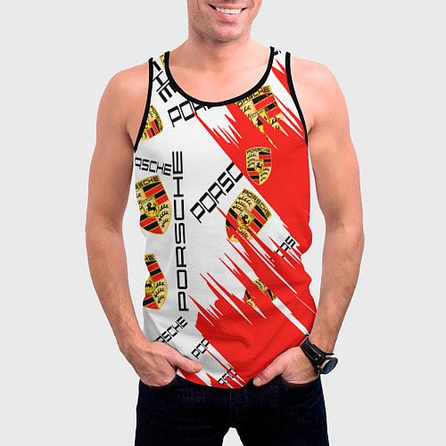 Мужская майка без рукавов Porsche sport / 3D-Черный – фото 3