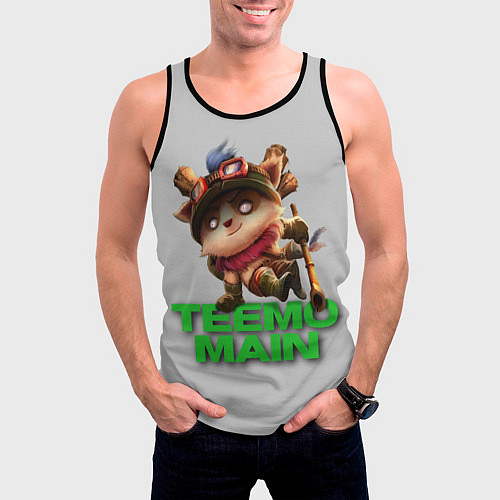 Мужская майка без рукавов Teemo main / 3D-Черный – фото 3