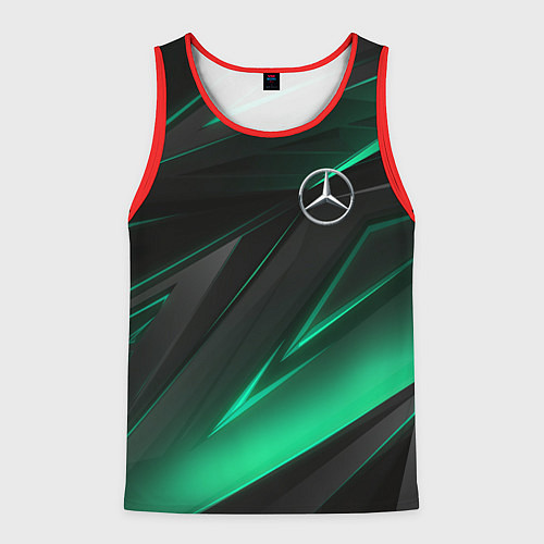 Мужская майка без рукавов MERCEDES-BENZ AMG NEON STRIPES PETRONAS / 3D-Красный – фото 1