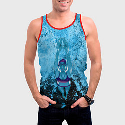 Майка-безрукавка мужская Спортивное плавание Голубая вода, цвет: 3D-красный — фото 2