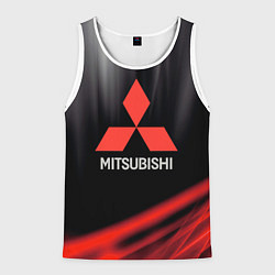 Майка-безрукавка мужская Mitsubishi митсубиси sport, цвет: 3D-белый