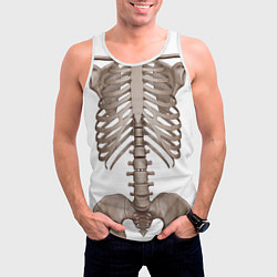Майка-безрукавка мужская Анатомия Скелет, цвет: 3D-белый — фото 2