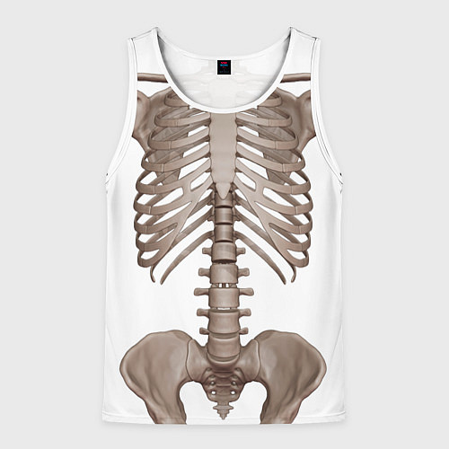Мужская майка без рукавов Анатомия Скелет / 3D-Белый – фото 1