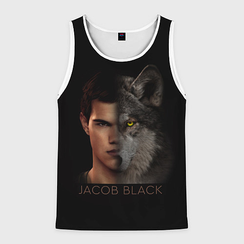 Мужская майка без рукавов Джейкоб Блэк / 3D-Белый – фото 1