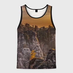 Мужская майка без рукавов ГОРЫ И ЛЕС НА ЗАКАТЕ