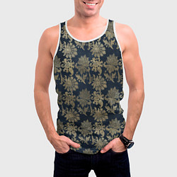 Майка-безрукавка мужская Классические узоры цветы, цвет: 3D-белый — фото 2