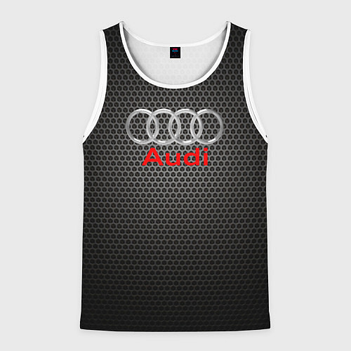 Мужская майка без рукавов Audi карбон / 3D-Белый – фото 1