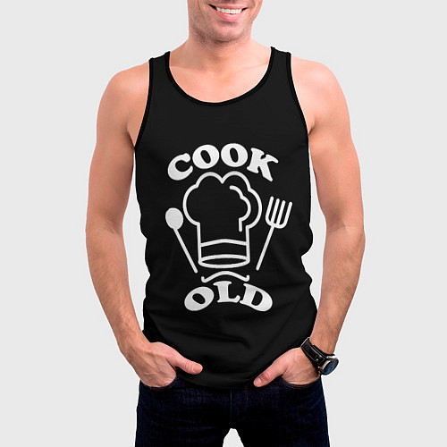 Мужская майка без рукавов Cook old Старый повар Куколд / 3D-Черный – фото 3