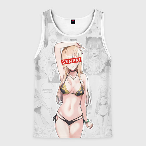 Мужская майка без рукавов Senpai Kitagawa Manga / 3D-Белый – фото 1