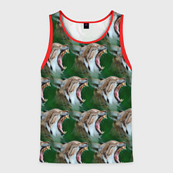 Майка-безрукавка мужская Рысь паттерн, цвет: 3D-красный