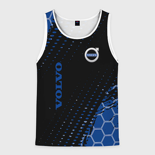 Мужская майка без рукавов Volvo - Вольво Sport соты / 3D-Белый – фото 1
