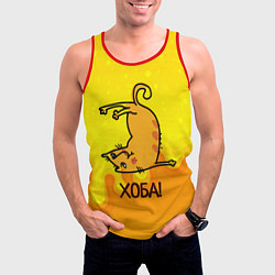 Майка-безрукавка мужская Кот делает Хоба!, цвет: 3D-красный — фото 2