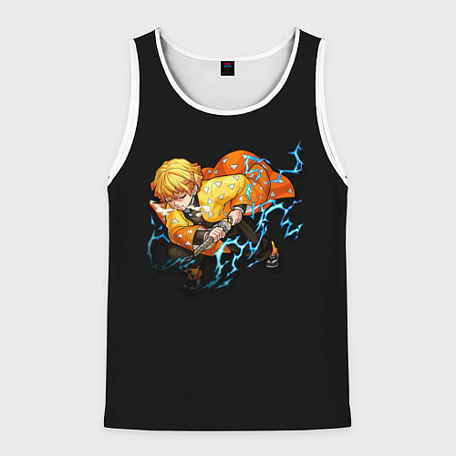 Мужская майка без рукавов Зеницу Дыхание грома / 3D-Белый – фото 1