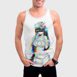 Майка-безрукавка мужская Кошкодевочка Waifu, цвет: 3D-белый — фото 2