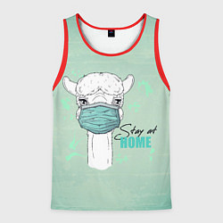 Мужская майка без рукавов Лама в маске