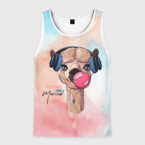 Мужская майка без рукавов Young musical / 3D-Белый – фото 1