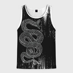 Майка-безрукавка мужская Snake Краски Змея ЧБ, цвет: 3D-белый