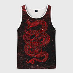 Майка-безрукавка мужская Красная Змея Red Snake Глитч, цвет: 3D-белый