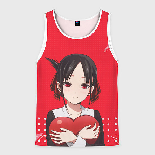 Мужская майка без рукавов Kaguya Heart / 3D-Белый – фото 1