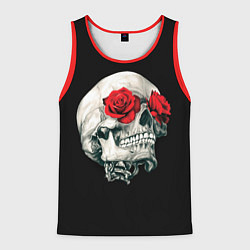 Мужская майка без рукавов Череп Розы