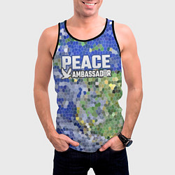 Майка-безрукавка мужская Peace Ambassador Посол мира, цвет: 3D-черный — фото 2