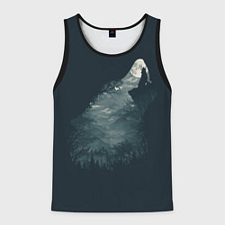 Майка-безрукавка мужская Душа природы - волк, цвет: 3D-черный