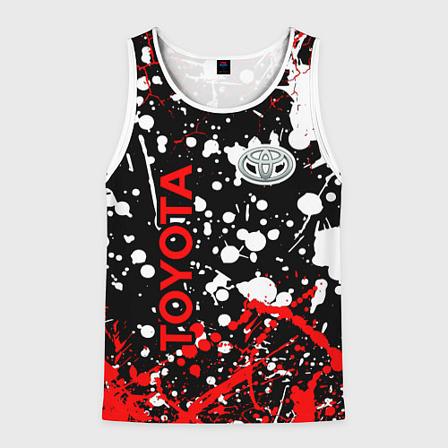 Мужская майка без рукавов Toyota тойота брызги красок / 3D-Белый – фото 1