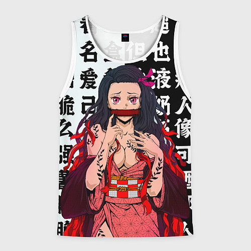 Мужская майка без рукавов НЕЗУКО ТЯН / 3D-Белый – фото 1