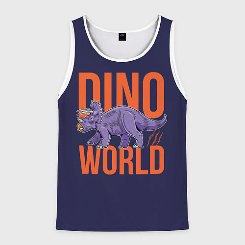 Мужская майка без рукавов Dino World / 3D-Белый – фото 1