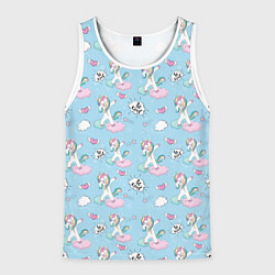 Майка-безрукавка мужская Dab Единороги, цвет: 3D-белый
